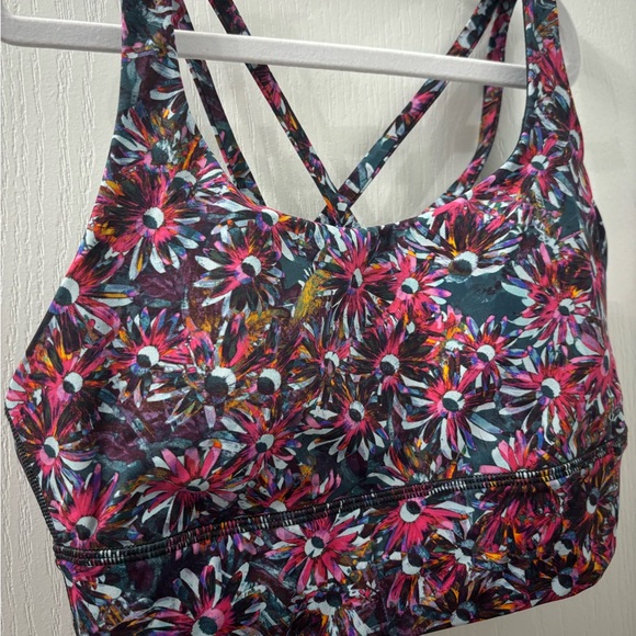Lululemon Base Pace HR High Rise Tight 25” and Sports Bra Floral -  Size 6 - Picture 4 of 12